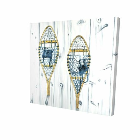 BEGIN HOME DECOR 16 x 16 in. Set of Vintage Wood Snowshoes-Print on Canvas 2080-1616-SP39